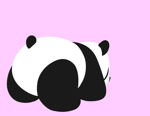 Fekete Fehér Panda Segg Elszigetelt Rózsaszín Háttér Emlősök — Stock Fotó
