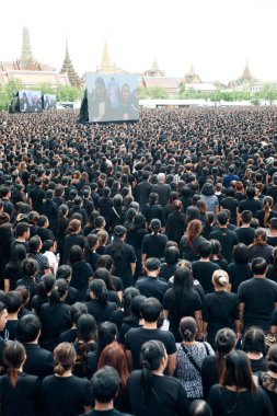 Tay insanlar O'nun Majesteleri Kral Bhumibol marşı şarkı için gelir.