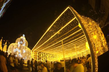 Işık Noel ağacı kutlama 2017 Bangkok, Tayland için güzel süslemeleri.