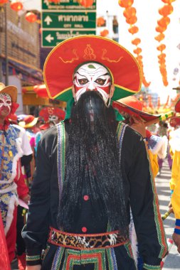 Grup köylü savaşçı Aung-gor Çin yeni yılı Fighter geçit gösterinin.