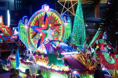 Geçit töreni Noel yıldız Festivali Sakon Nakhon, Tayland.