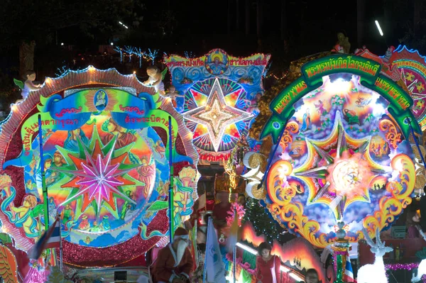 Parade of Christmas Star Festival in Sakon Nakhon, Thailand . — стоковое фото