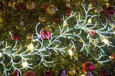 Işık Noel ağacı kutlama Bangkok, Tayland için güzel süslemeleri.