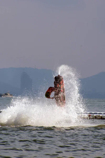 Чонбурі Таїланд Грудень 2015 Невідомі Вершників Показуючи Всього Світу Водний — стокове фото