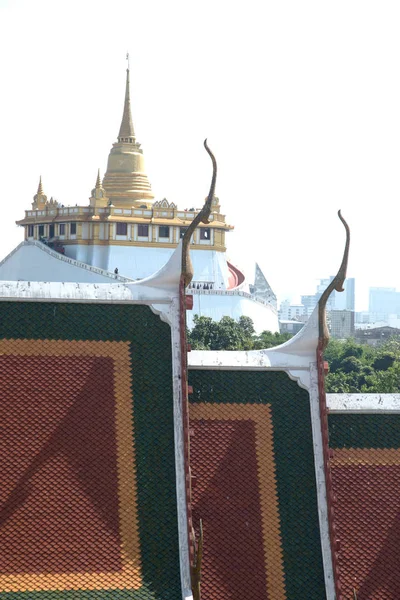 Vista Panorâmica Montanha Dourada Wat Saket Wat Rat Mosteiro Natda — Fotografia de Stock