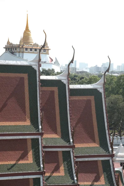 Vacker Utsikt Golden Mountain Wat Saket Från Wat Råtta Natda — Stockfoto