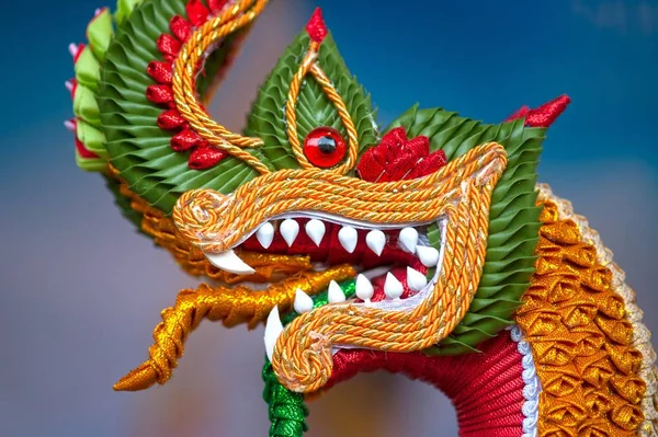 Handicraft Naga with cloth and rope. — Stock Photo, Image