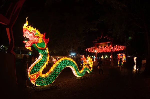 Thai kígyó és lámpás lógott a kínai újév vezérelhető Celebratio — Stock Fotó