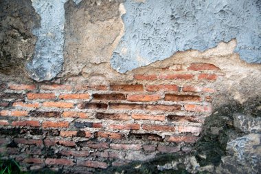 Eski tuğla ve beton duvar bina dokusu ve arka plan.