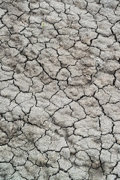 Above view of land during drought. Abstract surface in cracked ground, dry soil. Ecology concept. Cracked earth texture and background. — Stock Photo, Image