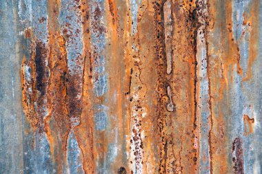 Eski çinko yaprak dokusu arka plan, galvanize metal yüzeyde paslanmış..