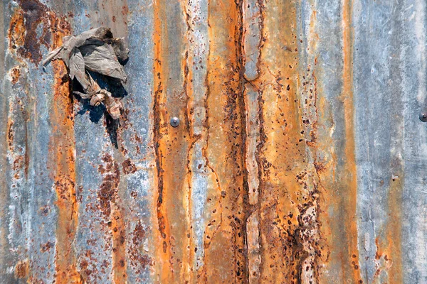 Eski Çinko Yaprak Dokusu Arka Plan Galvanize Metal Yüzeyde Paslanmış — Stok fotoğraf