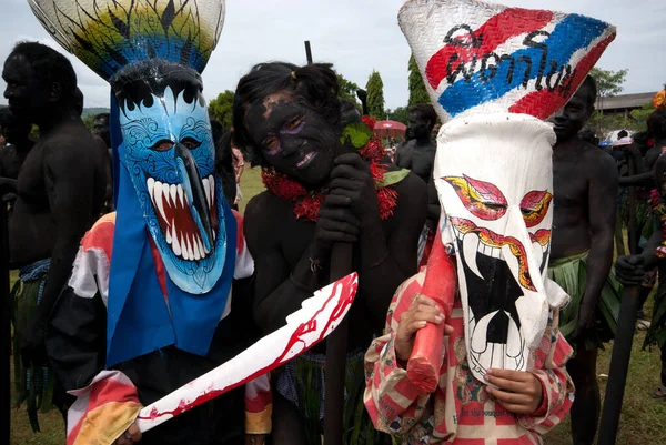 Loei Thailand July 2011 Ghost Festival Phi Khon Type Masked — стоковое фото