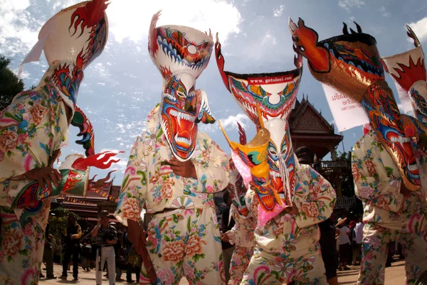 Loei Thailand July Temmuz 2011 Hayalet Festivali Phi Khon Tayland — Stok fotoğraf