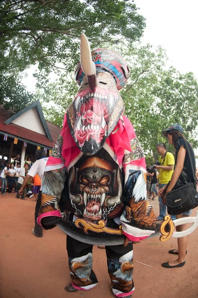 Loei Thailand Haziran 2012 Phi Khon Festivali Geleneksel Hayalet Maskesi — Stok fotoğraf