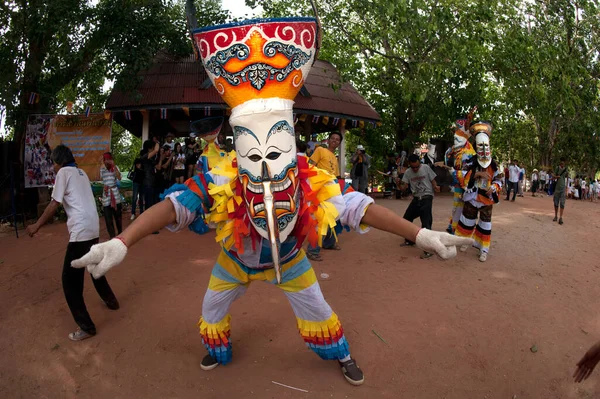 Loei Thailand Haziran 2012 Phi Khon Festivali Geleneksel Hayalet Maskesi — Stok fotoğraf