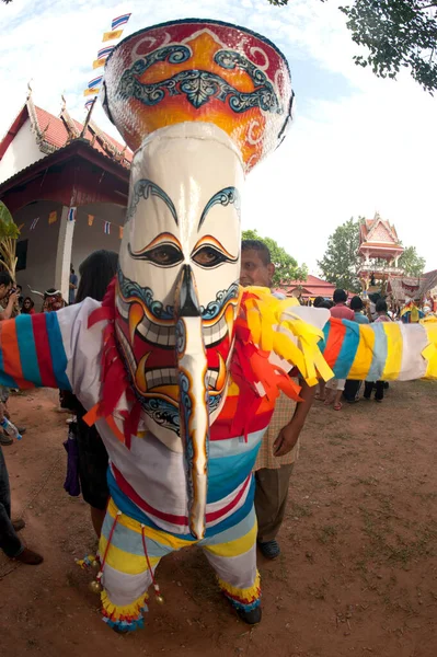 Loei Thailand June 2012 Phi Khon Festival Traditional Ghost Mask — Stock Photo, Image