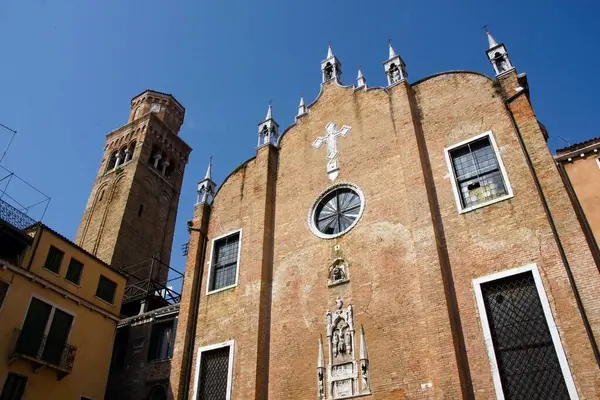 Fachada Mármol Catedral San Marcos Con Mosaicos Esculturas Venecia Soleado — Foto de Stock