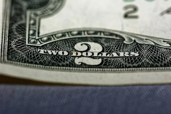 Close-up van de voorkant van een twee dollar bill. — Stockfoto