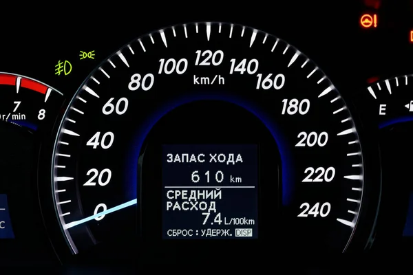 Car speedometer in macro — Stock Photo, Image