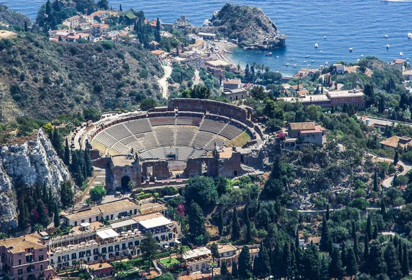 Griechisches theater von taormina sizilien — Stockfoto