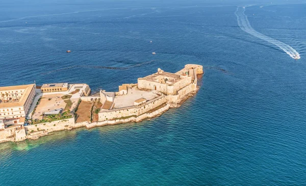 Syracuse Sicily. Aerial view of Maniace fortress in Ortigia. — Stock Photo, Image