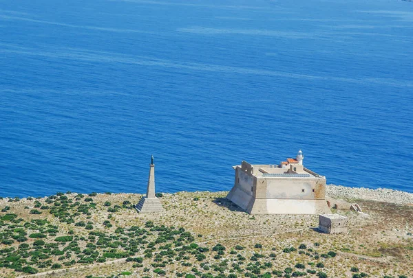 Flygfoto Över Fästningen Capo Passero Portopalo Syracuse Sicilien Italien — Stockfoto