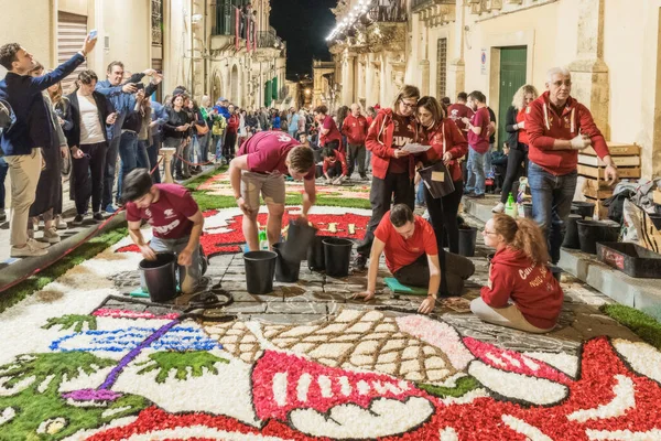 Noto Sicily Italy May 2018 Flower Festival Noto Sicily Stock Picture