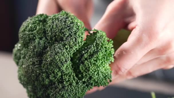 Chef cuochi broccoli — Video Stock