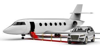 Lüks ulaşımı temsil eden 3D sunucu