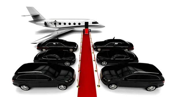 Render Image Representing High Class Travel Fleet Red Carpet Private — Stock Photo, Image