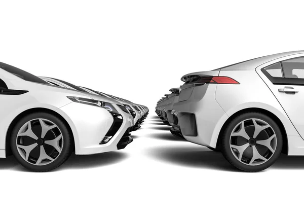 3D görüntüsü, ortada yeşil bir araç filosunu temsil ediyor. 