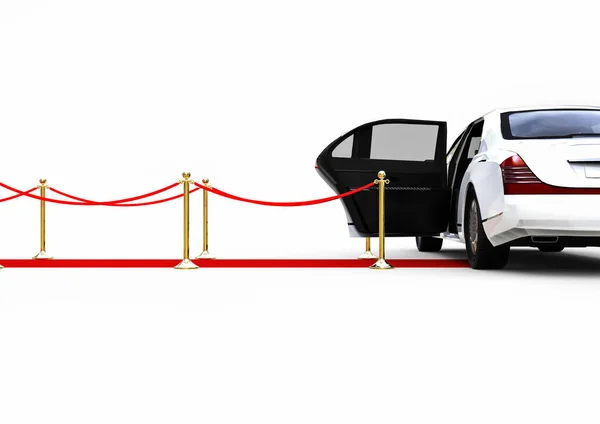 Render Image Representing Red Carpet Private Jet Uxury Car Red — Stock Photo, Image