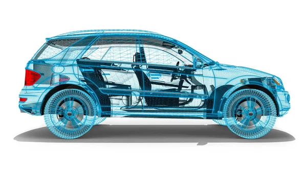 Bir tel çerçeve / tel çerçeve teknolojisini temsil eden 3D görüntüleme