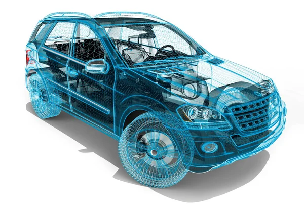 Bir tel çerçeve / tel çerçeve teknolojisini temsil eden 3D görüntüleme