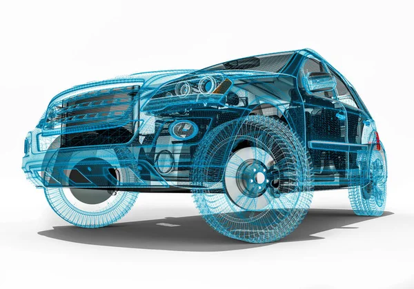 Bir tel çerçeve / tel çerçeve teknolojisini temsil eden 3D görüntüleme