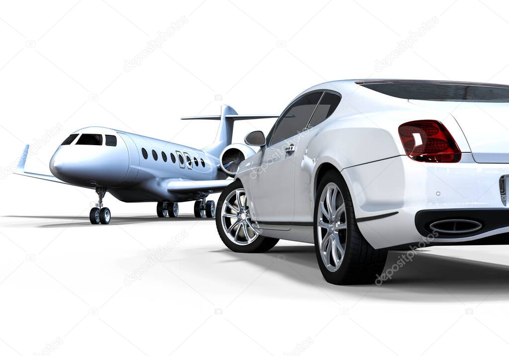 3D render representing luxury transportation