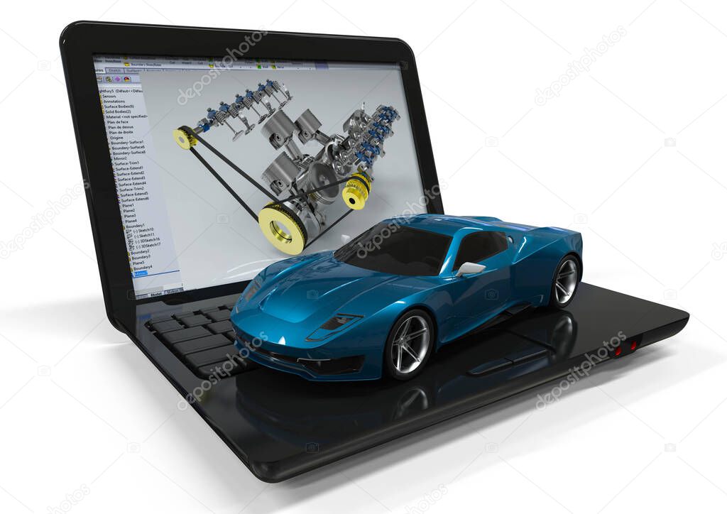 3D render image representing computer aided design / Computer aided Design