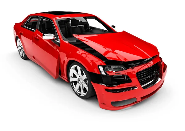 Çarpışan bir arabayı temsil eden 3B görüntüleme 