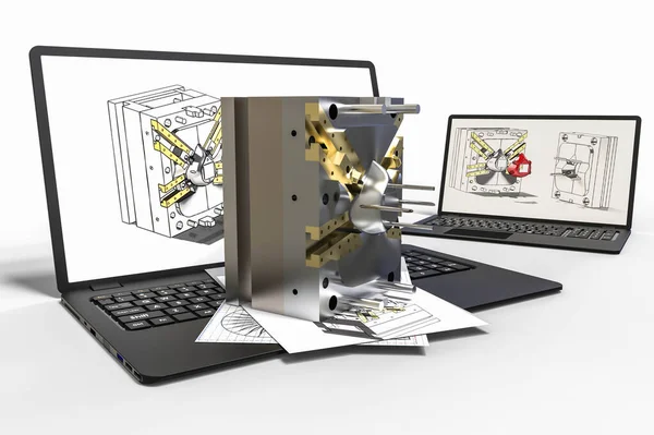 3 boyutlu yazılımla bilgisayar destekli tasarım. İş, kalkınma.