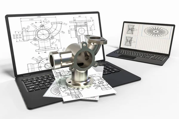 3 boyutlu yazılımla bilgisayar destekli tasarım. İş, kalkınma.