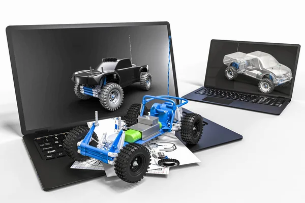 3 boyutlu yazılımla bilgisayar destekli tasarım. İş, kalkınma.