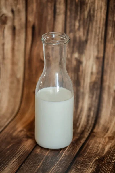 Milchflasche Glas Milch — Stockfoto