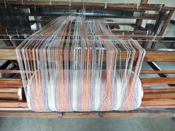 Yarn on weaving loom