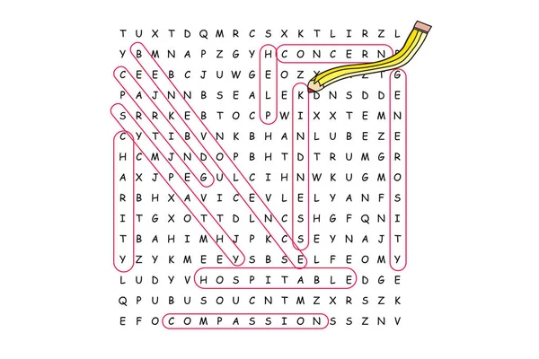 Finding kindness word search puzzle