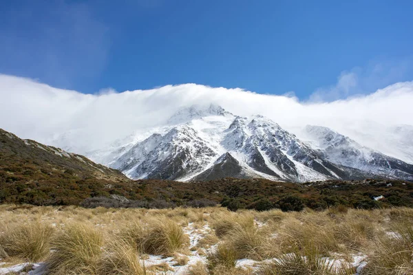 Turystyka Szlakiem Hooker Valley Mount Cook Nowa Zelandia — Zdjęcie stockowe