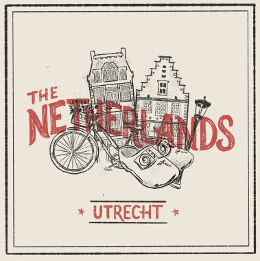 Hollanda - üzerinde yazı olan eski bir kartpostal