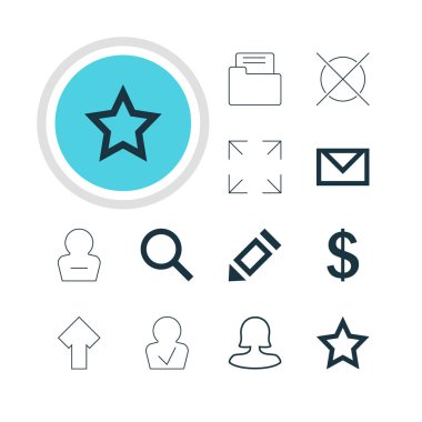 12 kullanıcı simgeler vektör Illustration. Düzenlenebilir paketini kaldır kullanıcı, yukarı doğru iptal ve diğer öğeleri.