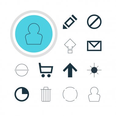 12 üye simgeler vektör Illustration. Avatar, üst, tam parlaklık ve diğer öğeleri düzenlenebilir sürüsü.