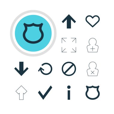 12 üye simgeler vektör Illustration. Kayıt hesap, bilgi, yukarı doğru ve diğer öğeleri düzenlenebilir paketi.